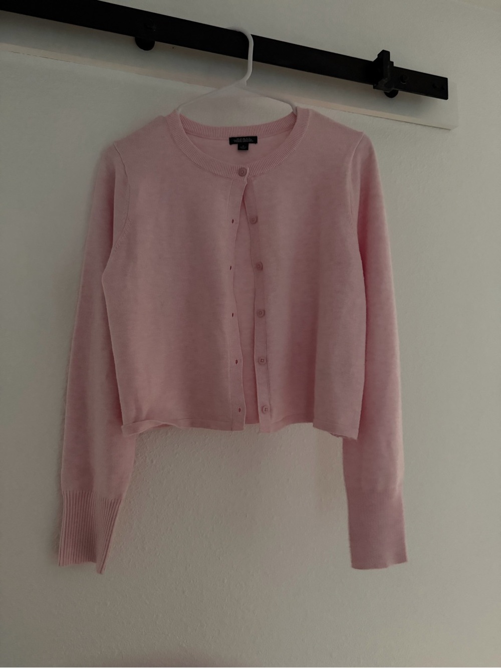 wild fable Light Pink Cropped Button Cardigan